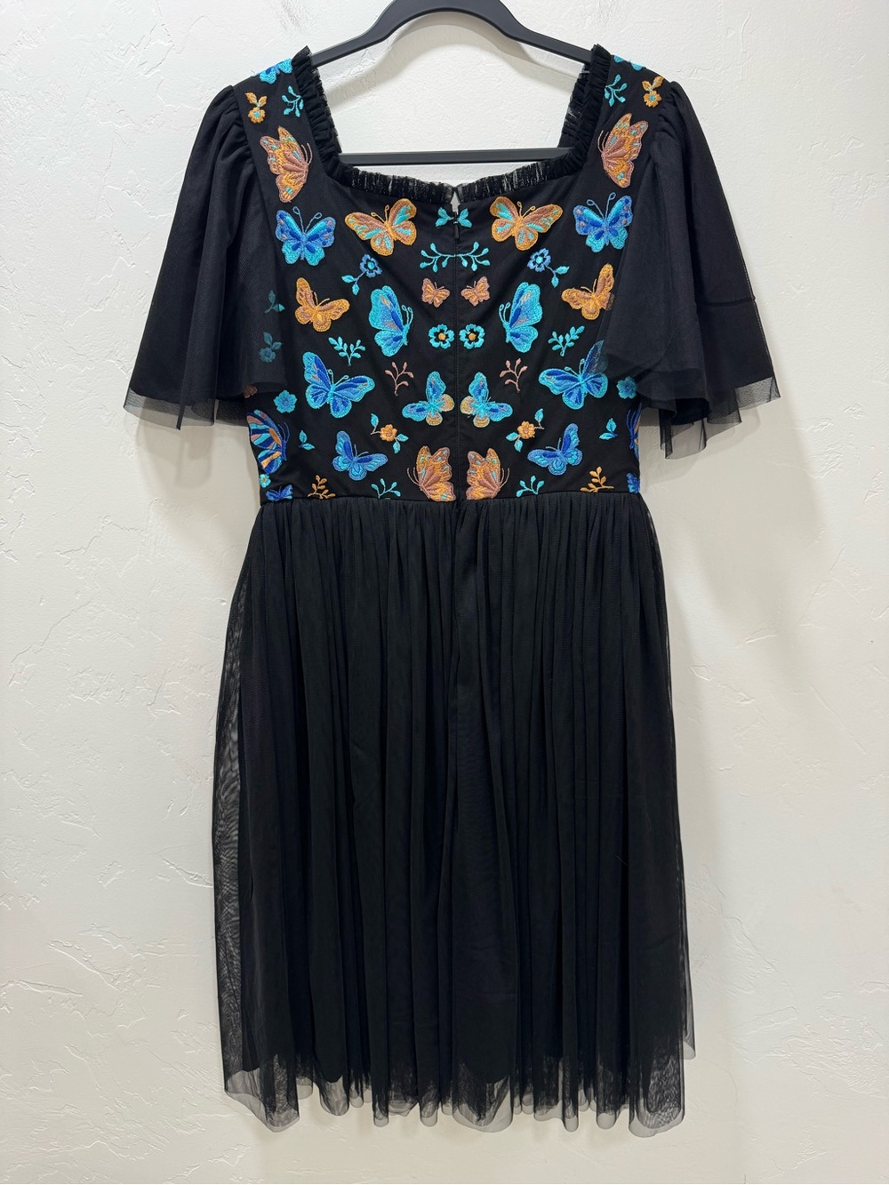 EUC JessaKae Midnight Monarch Dress Butterfly Black Blue Women's Large - Picture 11 of 16